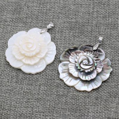 Jauna stila kulons, dabīga apvalka zieda formas kulons, 47 mm rotaslietu izgatavošanai, DIY kaklarotas potītes aksesuārs