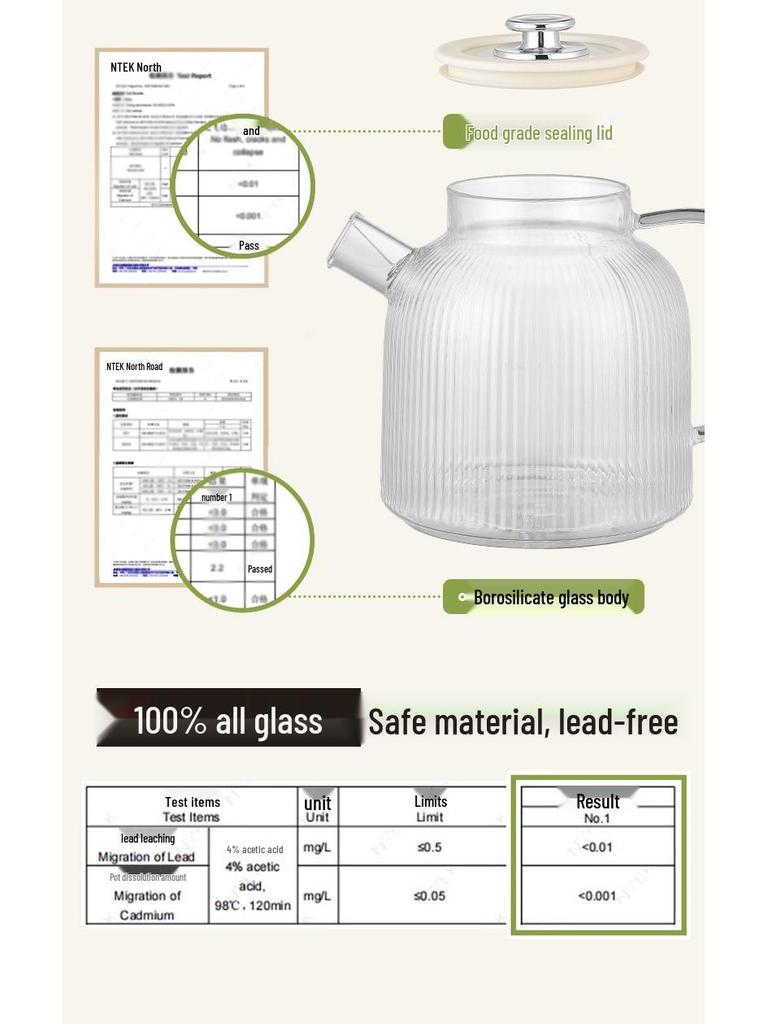All-Glass Health Kettle - Multi-functional, Temperature-Controlled Tea Brewer for Home and Office