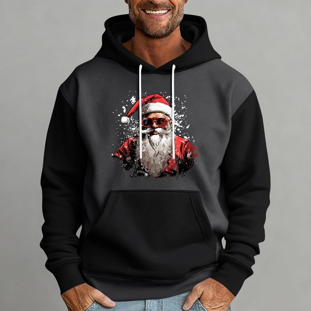 Herren Weihnachten Print Colorblock Kapuzenpullover Lässig Sport Komfort Sweatshirt