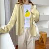 Spring and Autumn Women's Sweater Cardigan Loose Long Sleeve Sweater Tops V-Neck Knit Cardigan