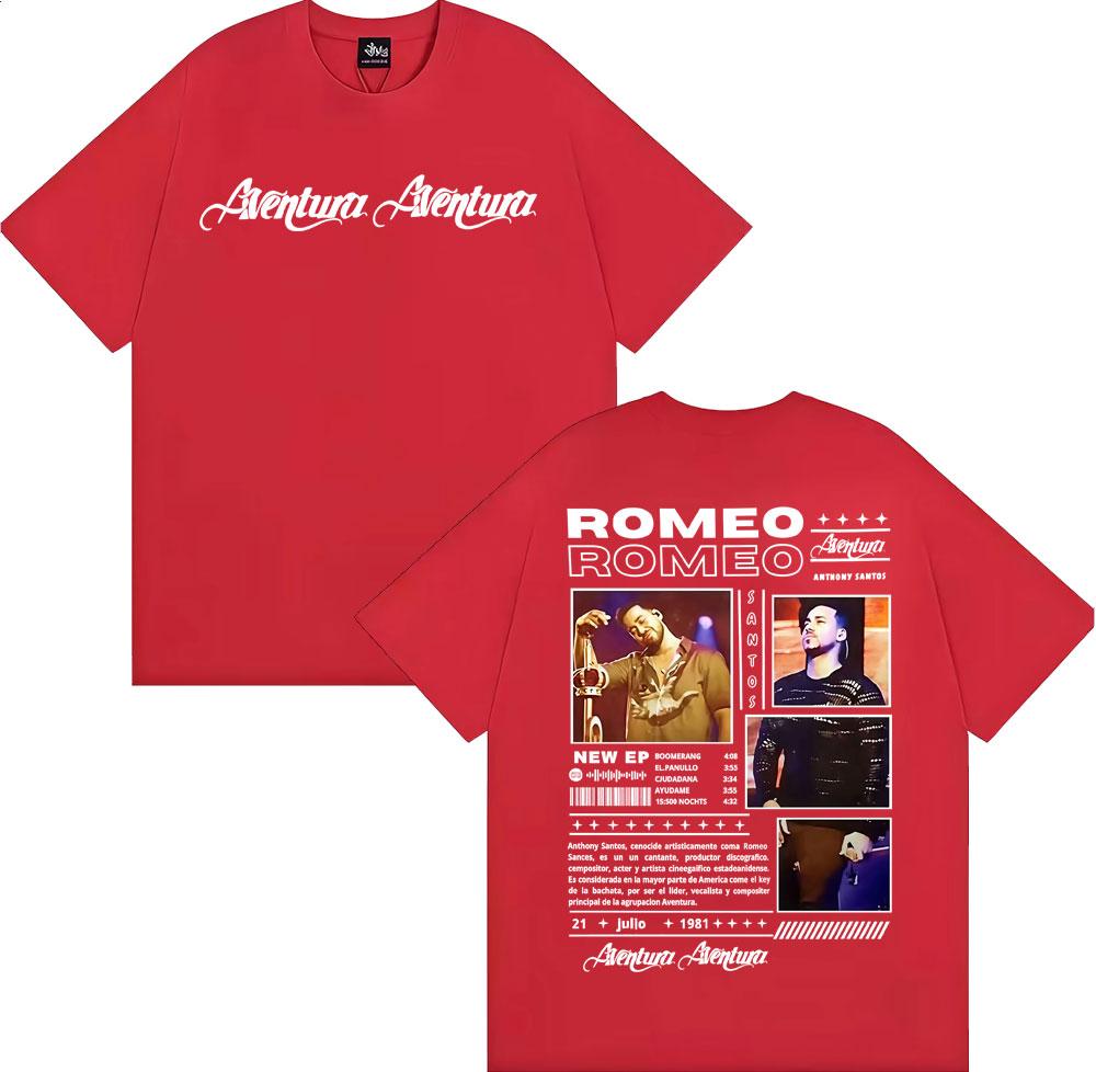 Rapper Romeo Anthony Santos Tour 2026 Merch Tshirts Men Women Fashion Hip Hop Street T Shirt Cotton Casual High Quality Tshirt S