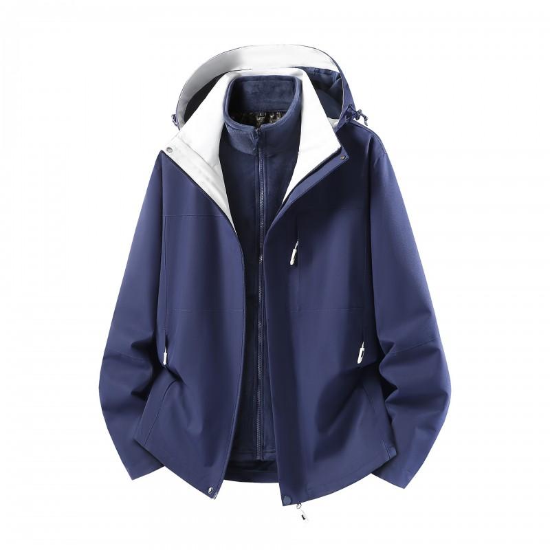 Mens Womens 3-in-1 Detachable Windproof Waterproof Jacket With Removable Fleece Liner