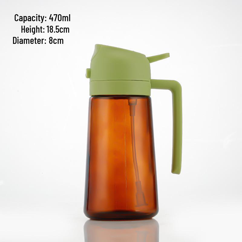 Dual-Use Automatic Oil Dispenser: Leak-Proof Glass Bottle for Spraying and Pouring, Large Capacity