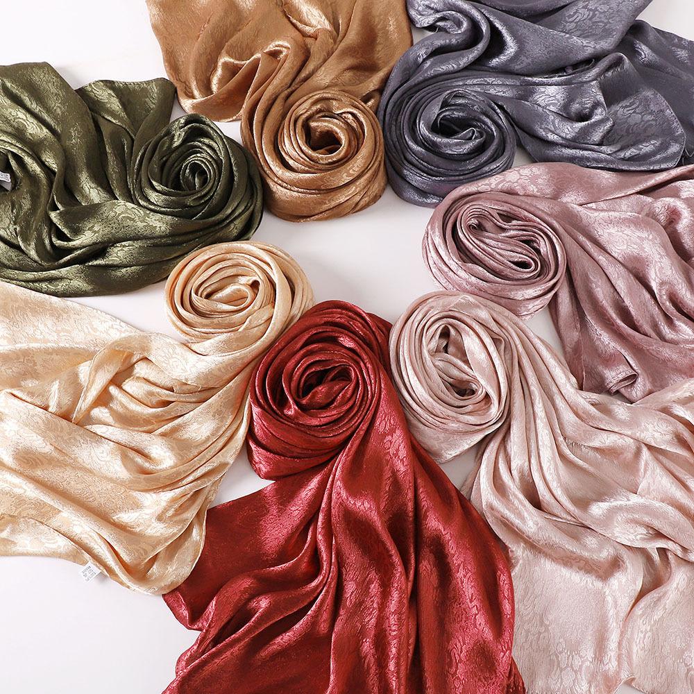 Malaysia's new imitation silky satin jacquard long scarf, women's shawl, headscarf MSL402