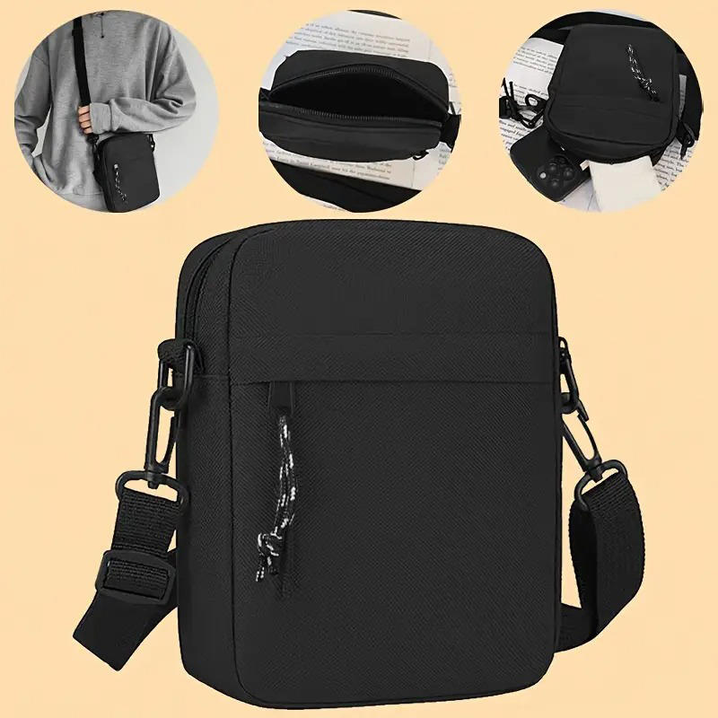 1PC Lightweight Adjustable Nylon Crossbody Sling Bag for Men Buckle Closure Compartment Going Out Crossbody Bag