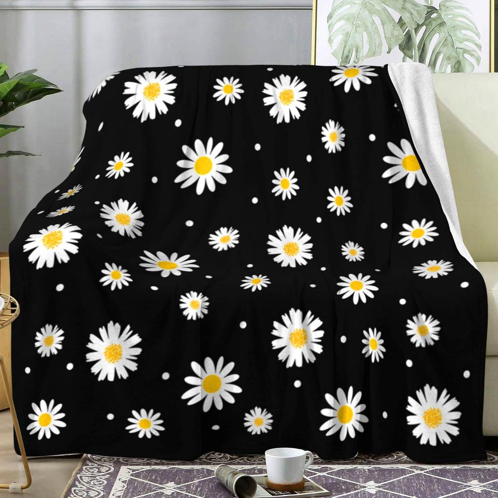 Little Daisy Printed Flannel Blanket Office Student Dormitory Flower Nap Blanket