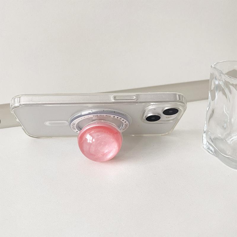 Solid Color Crystal Ball Mobile Phone Airbag Bracket Magnetic Suction Magsafe Retractable Wind Spherical Desktop Bracket