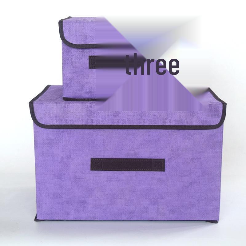 Collapsible Non-Woven Fabric Storage Box with Lid - Portable, Dustproof Organizer for Clothes and Clutter