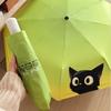 Fully automatic umbrella for both rain and wind resistance, student cartoon cute and lightweight folding, small and fresh sun um