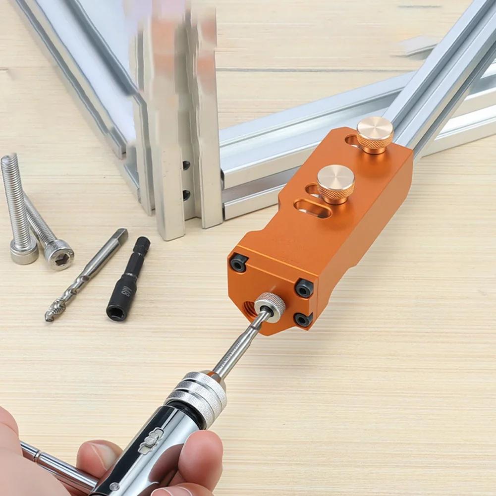 DIY Drill Guide Aluminum Profile Tool Crafting And DIY Tasks Aluminum Construction Drill Guide Compatible With Wood And Metal