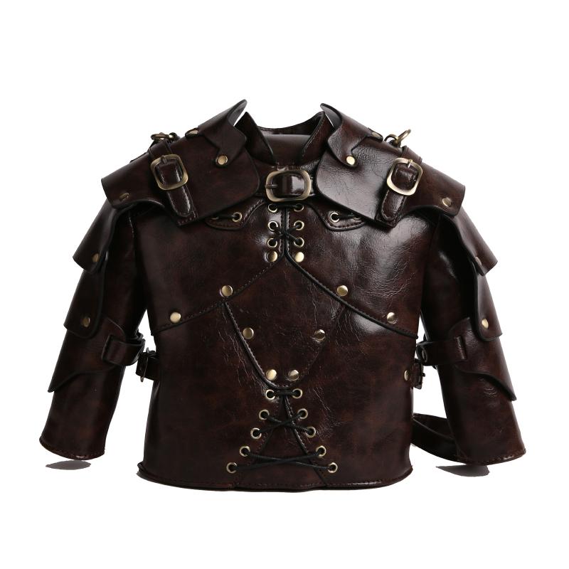 Stylish retro medieval shoulder helmet armor three-dimensional tote bag personalized halloween oblique span bag