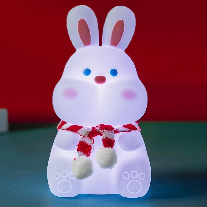 Rabbit Silicon Silicon Night Light Type-C Charging Colorful Remote Control Patches Following Sleeping