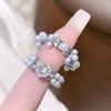 Pink Zircon Niche Design Sweet Pearl Bow Open Ring Women'S High-End Fashion Jewelry