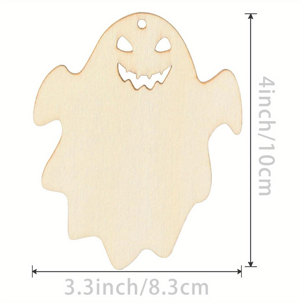 24 Stück Unfertige Holz-Geist-Ornamente Halloween Weihnachten Hochzeit Geburtstag Thanksgiving Dekorationen DIY Handgemacht Wohnakzente