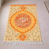 Orange Bismillah Islamic Prayer Rug Soft Floral Border Muslim Mat with Tassels