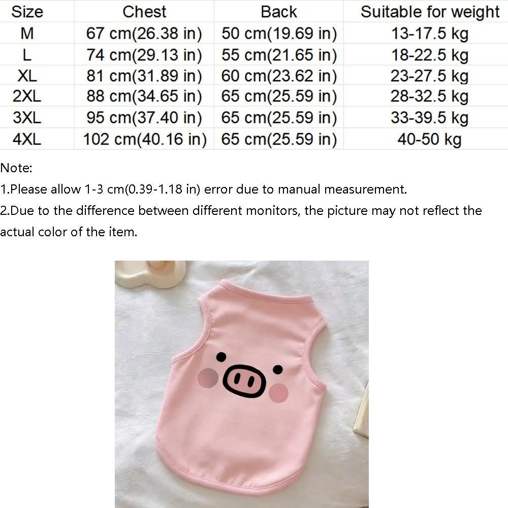 Lightweight Dog Tank Top Cartoon Print Pet Cooling Vest Cute Style Sleeveless T-Shirt  Travel
