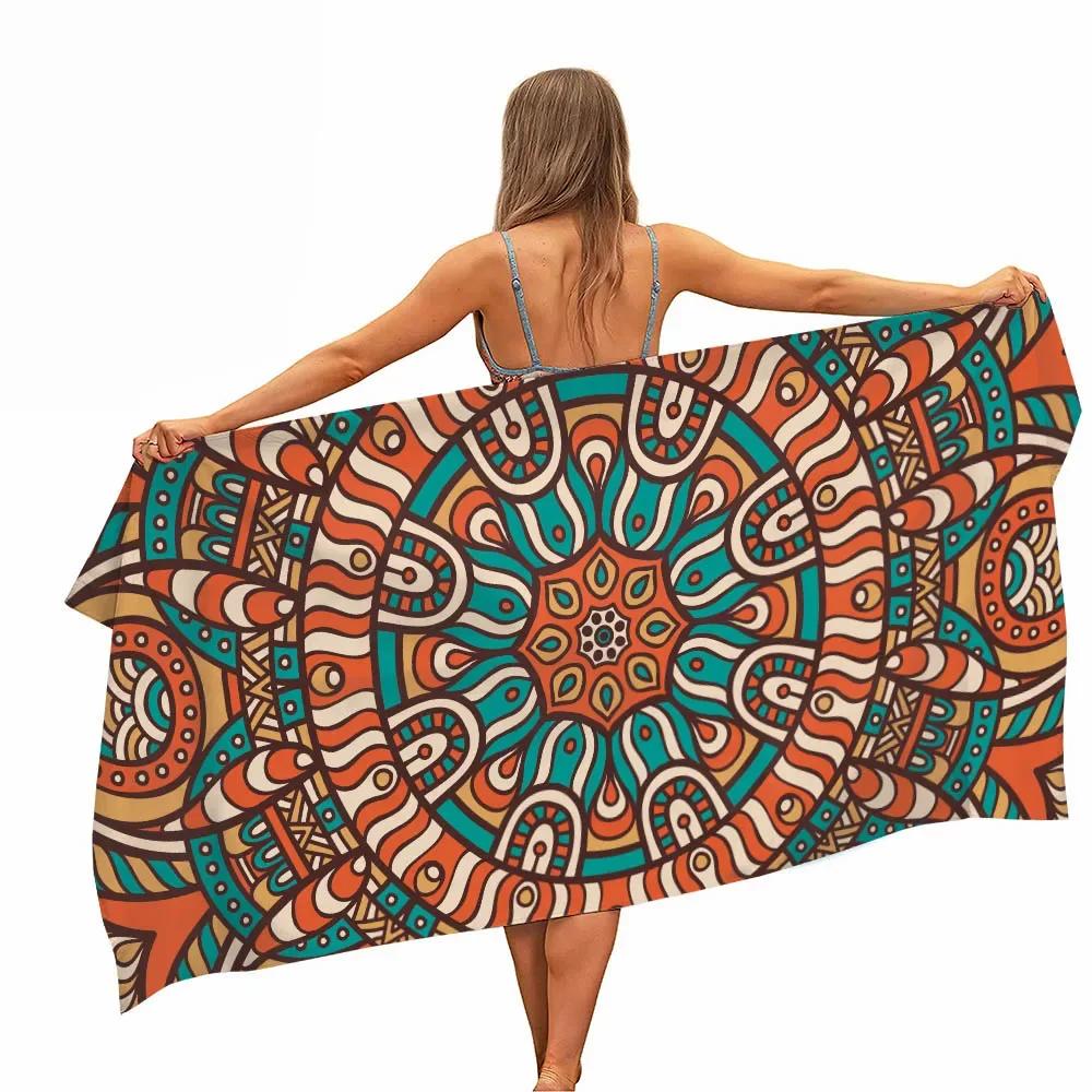 Mandala Elefant Mikrofaser Pool Strandtuch Tragbar Schnell Schnelltrocknend Sand Outdoor Reise Schwimmdecke Dünne Yogamatte Damen Herren