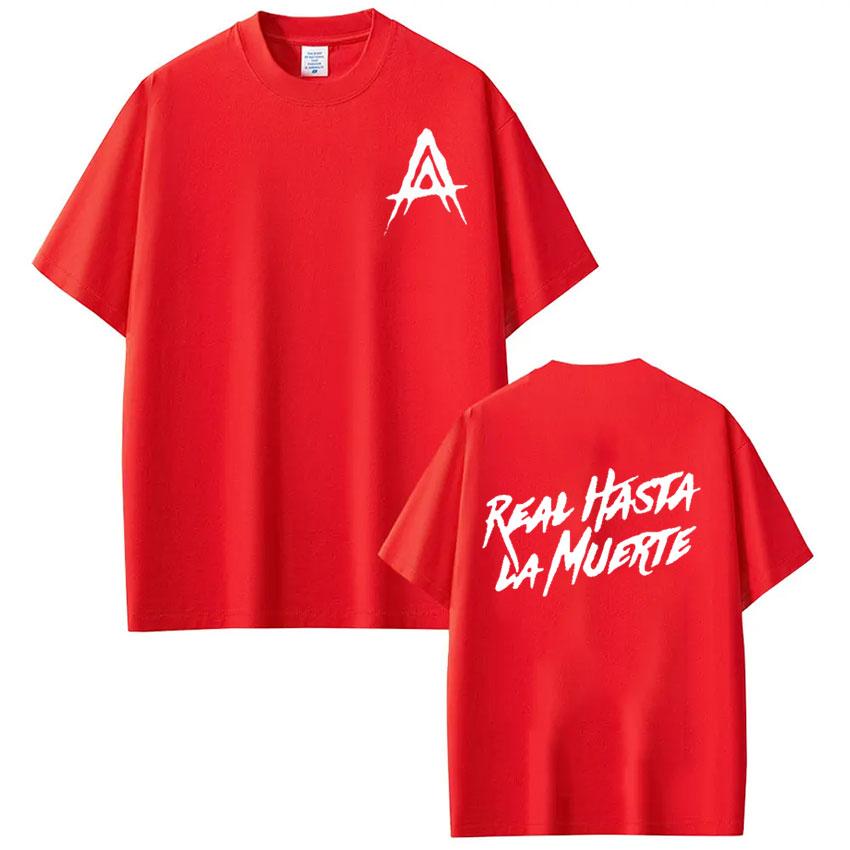 Rapper Anuel AA Real Hasta La Muerte T-Shirt Harajuku Mode Kurzarm T-Shirt Herren Damen HipHop Punk Baumwolle Sport T-Shirts