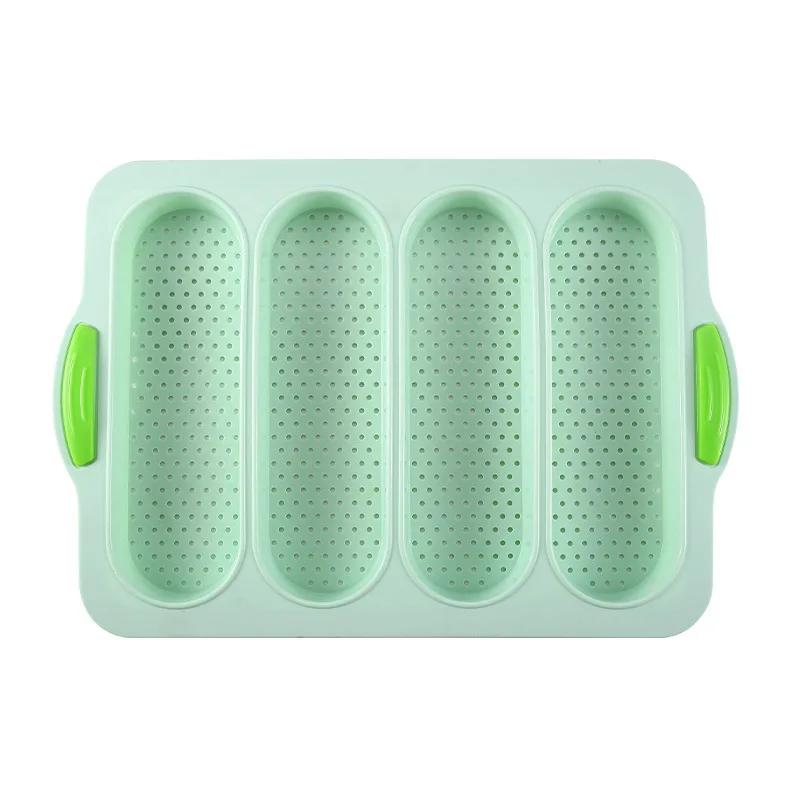 Silicone 4 Grids Bread Baking Mold, Baguette Baking Tray, No Stick Loaf Pan, Bread Toast Mould, Pastry Tools