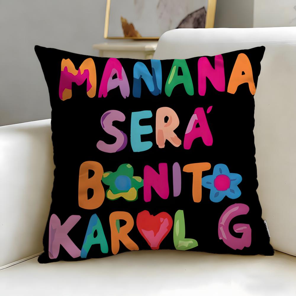 popular singer KAROL G Cushion Cover Soft  EasyWash Pillow Case  Versatile for Couch Bed Travel and Office