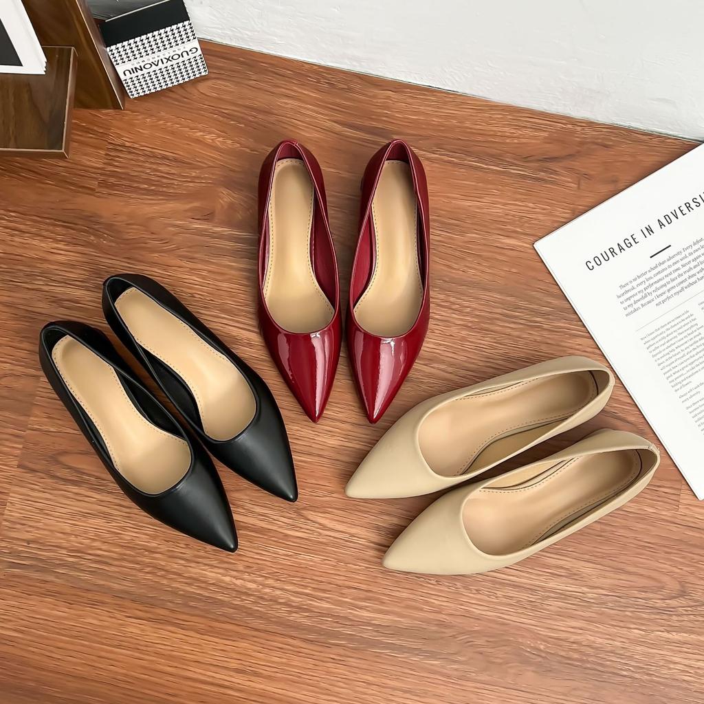 Grape mother fashion single shoes women's outer wear high sense French heels spring new high heels women's thick heel high sense