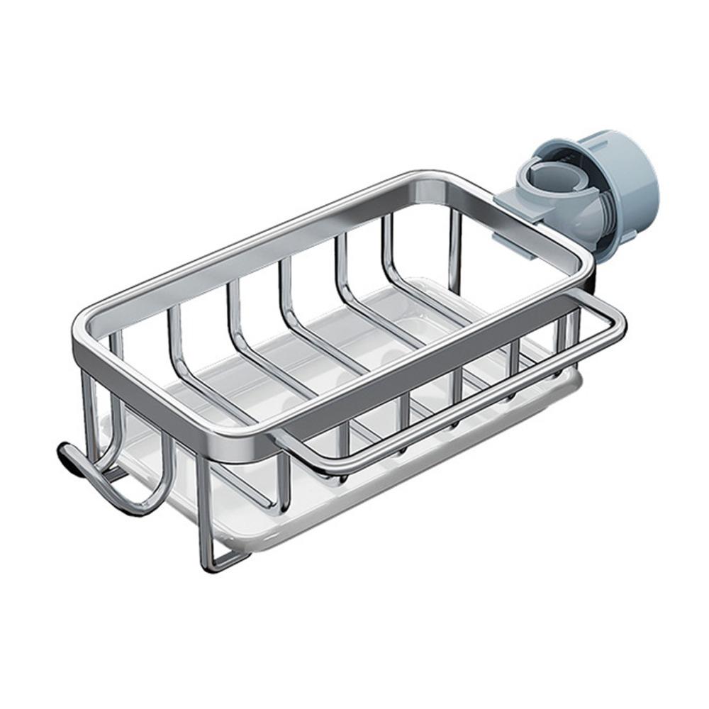 Silver Faucet Organizer Multifunctional Faucet Drain Rack  Kitchen Organization