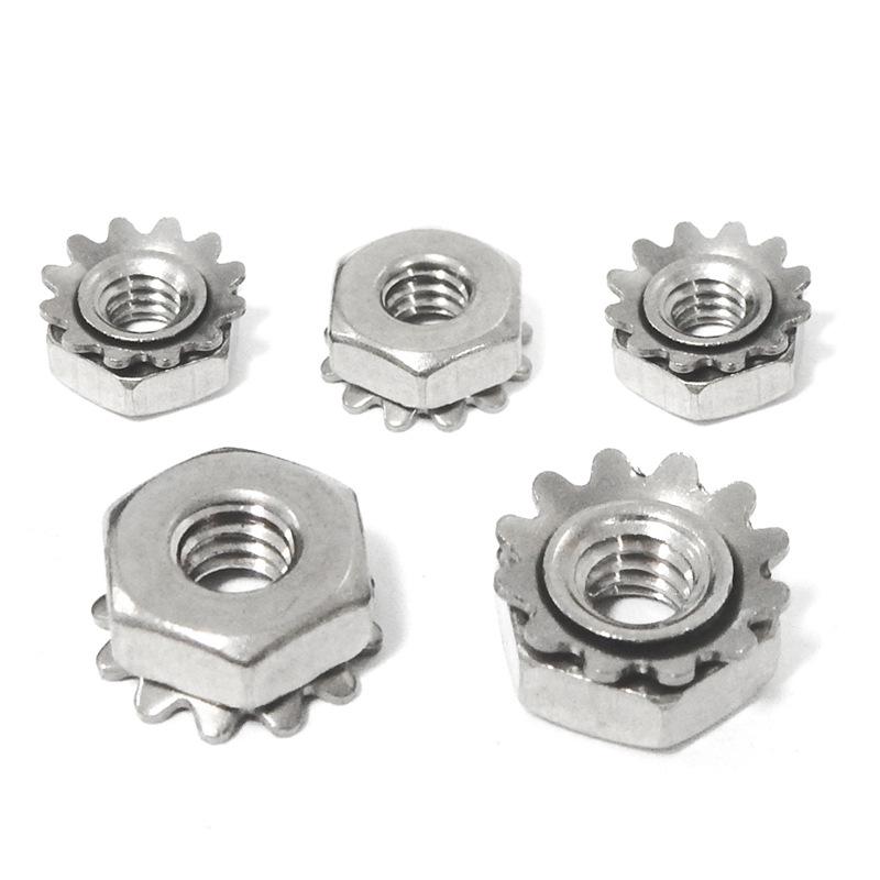 American Standard 304 Stainless Steel Serrated K-Type Nut, Multi-Tooth Screw Cap #M3-M8