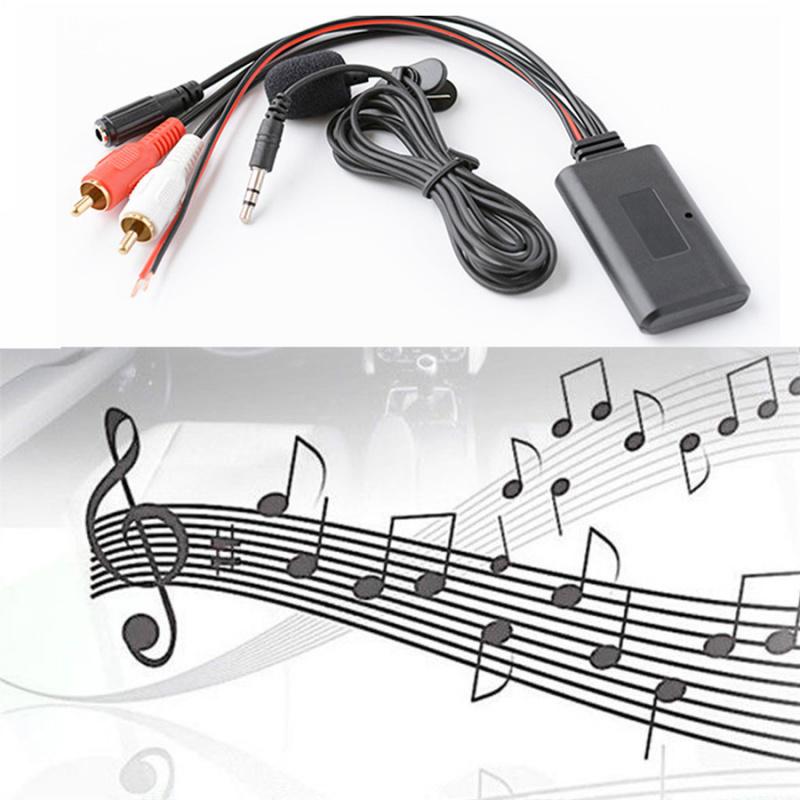 New Car 2RCA Wireless Connection Adapter Bluetooth AUX Music + MIC Bluetooth Phone