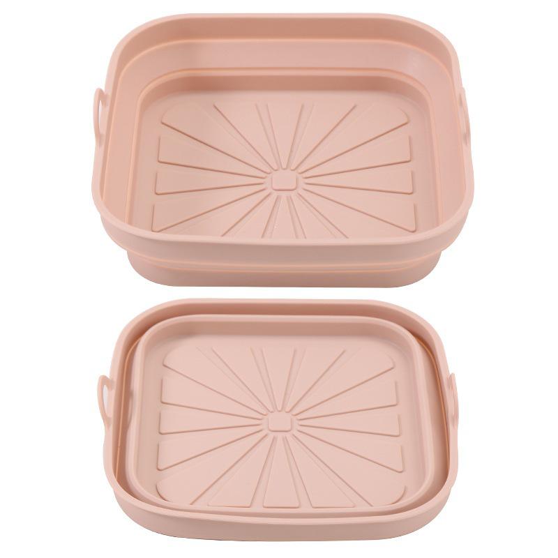 Foldable Silicone Baking Pan & Mat - Round/Square, Universal for Air Fryer/Oven, Food Grade