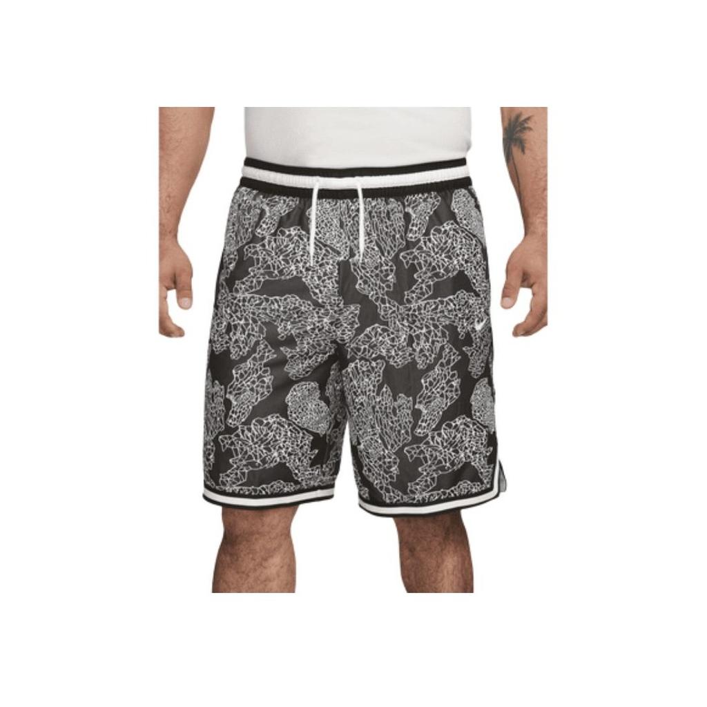 Nike Pantalones cortos de baloncesto Dri-FIT DNA con estampado integral y cordones para hombre, pantalones cortos negros FB6928-010