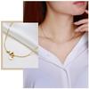 Xiaomi Vnox Chic Heart Love Charm Choker Necklaces for Women, Gold Color Stainless Steel Metal Link Chains, Dainty Gifts for Her