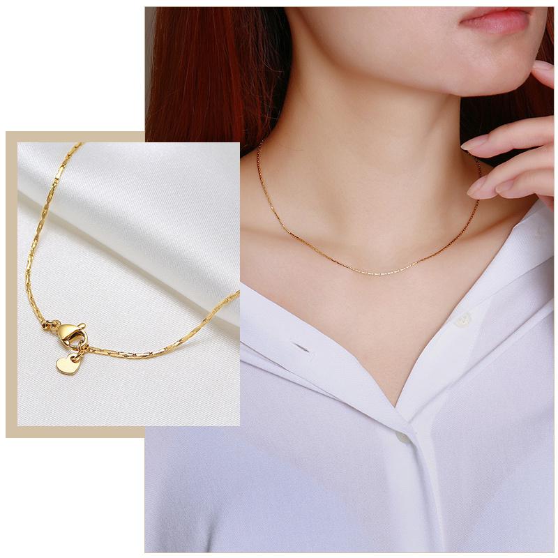 Xiaomi Vnox Chic Heart Love Charm Choker Necklaces for Women, Gold Color Stainless Steel Metal Link Chains, Dainty Gifts for Her