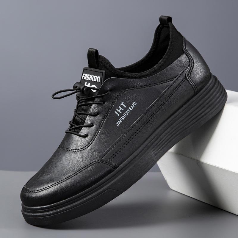 New fashionable versatile men's leather shoes casual shoes British business leather shoes breathable and lightweight casual leather shoes