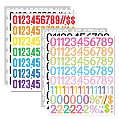 1" Waterproof Die-Cut Number Stickers - Digital, Date & Price Labels