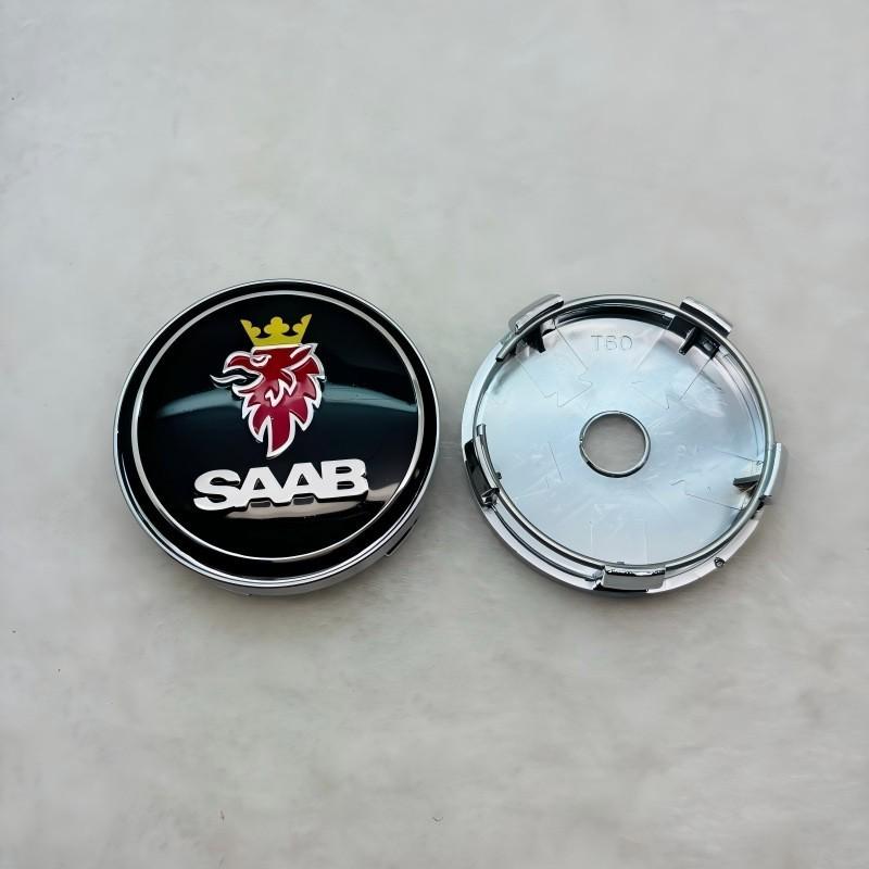 Saab Compatible Universal Wheel Hub Caps - 60mm Center Nameplate Markings