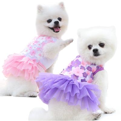 Puppy Pet Dogs Clothes Spring Summer Dog Costume Sweetly Princess Dress for Small Dogs Teddy Chihuahua Pet Vest