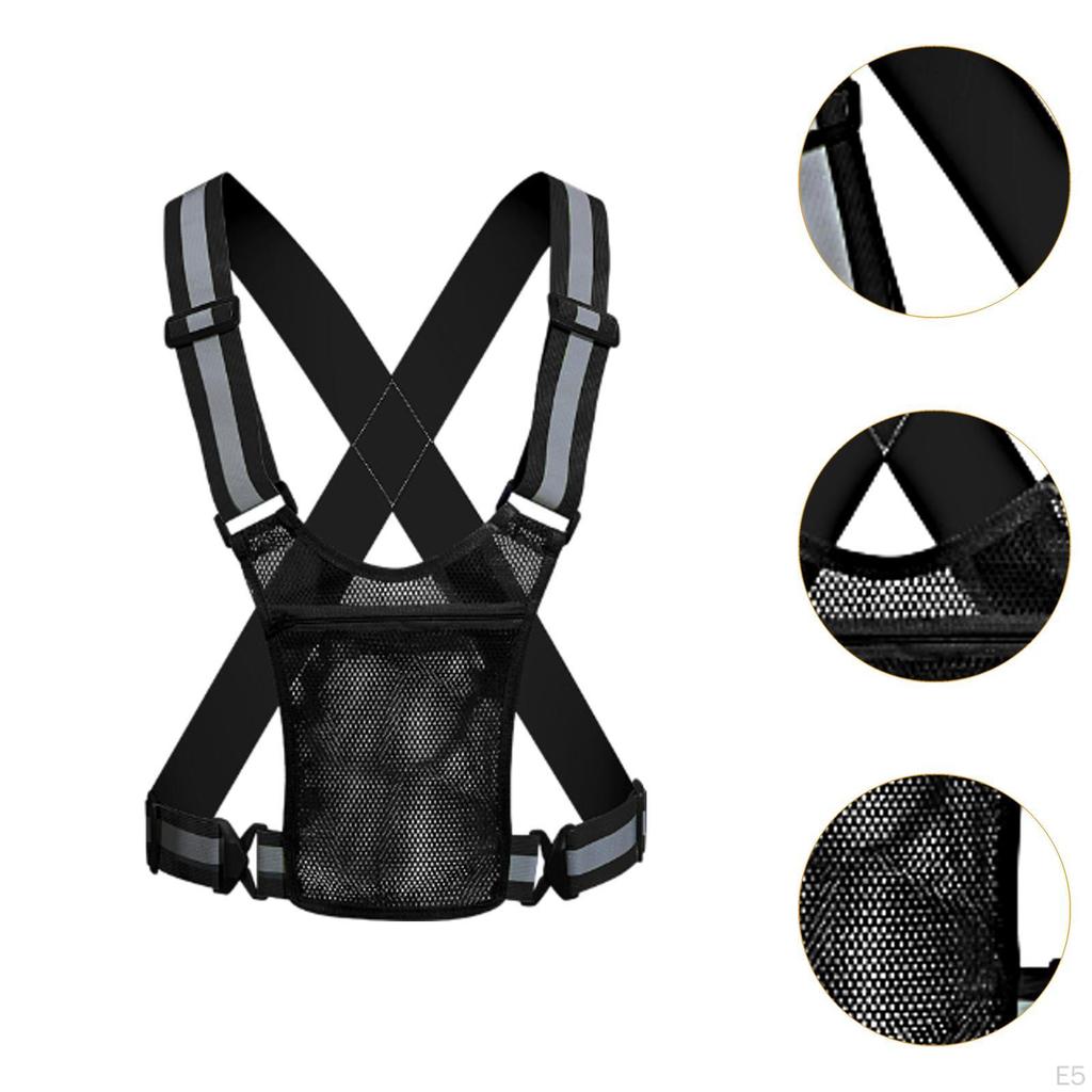 Leichte reflektierende Weste mit verstellbarem Gürtel, ideal zum Joggen und Nachtradfahren