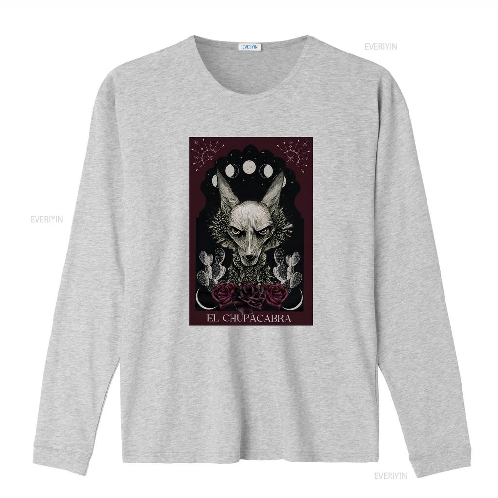 El Chupacabra T Shirt Cryptid Tarot Card Supernatural Cryptids Folklore Cryptidcore vintage Washed Top For Everyday Wear