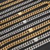 Stainless Steel Mens Curb Cuban Link Chain Width 8-14mm Miami Necklace No Tarnish& Durable Hip Hop Jewelry