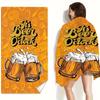 Custom Beer Time Beach Towel Personalized Name Print Soft Quick-Dry Large Bath Towel for Beer Lovers Travel Swim Pool