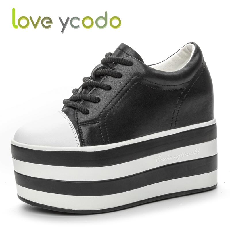 Жіноче модне повсякденне шкіряне взуття Супер товста підошва Водонепроникне столове Просте зручне весна літо осінь Студентське повсякденне взуття для дівчат