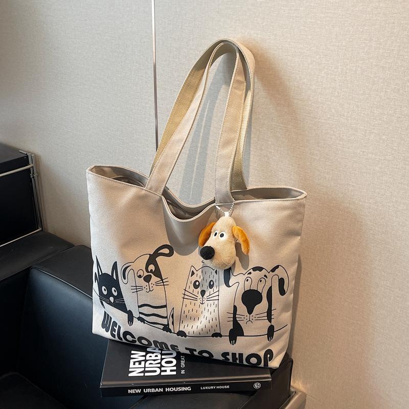 

Повседневная холщовая сумка большой вместимости, женская новая модная портативная сумка для поездок на работу, универсальная наплечная сумка-тоут хаки