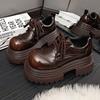 Fashion Women Retro Loafers 2025 Spring New Luxury Brand  Increase Thick Sole Leather Oxford Shoes Lace Up Outdoor Work Platform Shoes