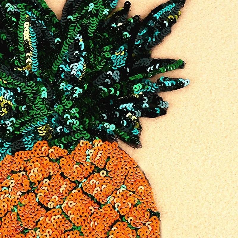 1Pc DIY Decoration Patches Fruit Pineapple Embroidered Patch Iron On Sew Applique Cute Cartoon Patch Fabric Clothes Shoes Bags