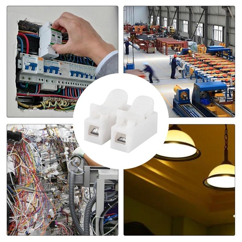 50pcs 2 Pole Quick Splice Lock Wire Connectors Chandelier Terminals Electrical Cable Terminals For Safe Splicing Into Wire