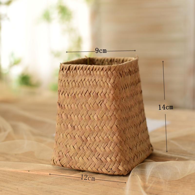 Natural Seagrass Woven Flower Basket Handmade Rattan Planter for Home Decor Indoor Outdoor