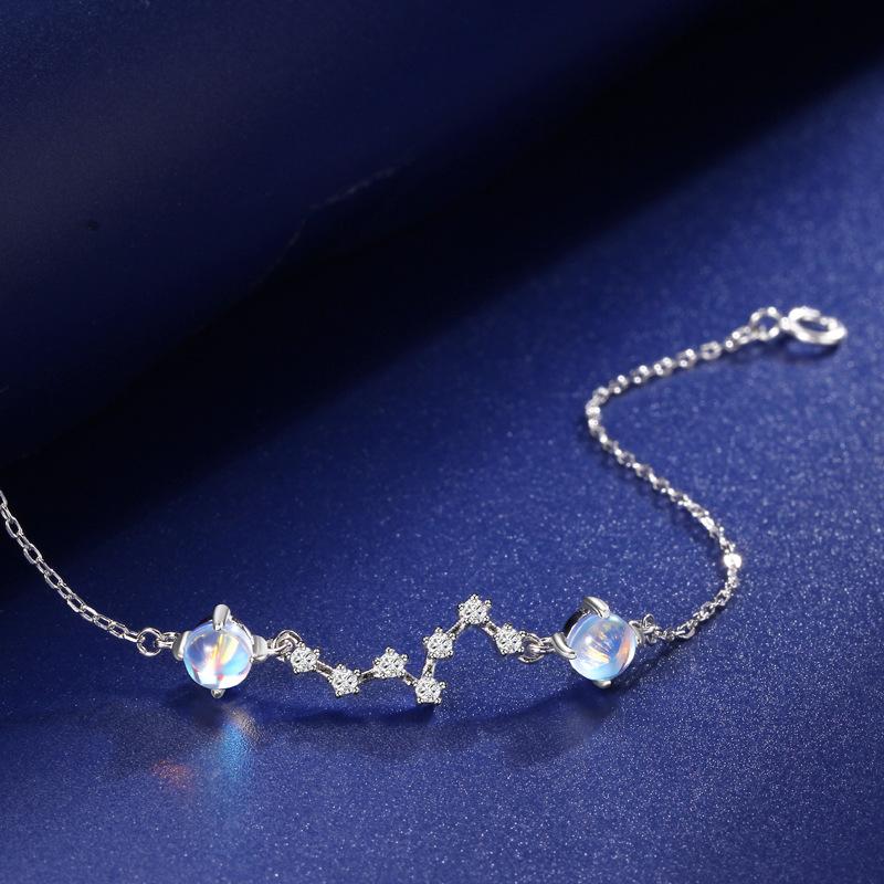 New Korean Version Niche Design Big Dipper Bracelet Female Ins Sweet Wind Moonstone Bracelet Student