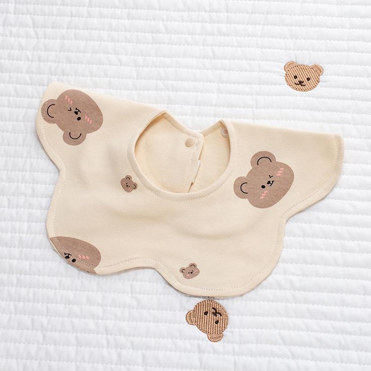 Unisex Pure Cotton 360° Petal-Shaped Absorbent Bib for Newborns