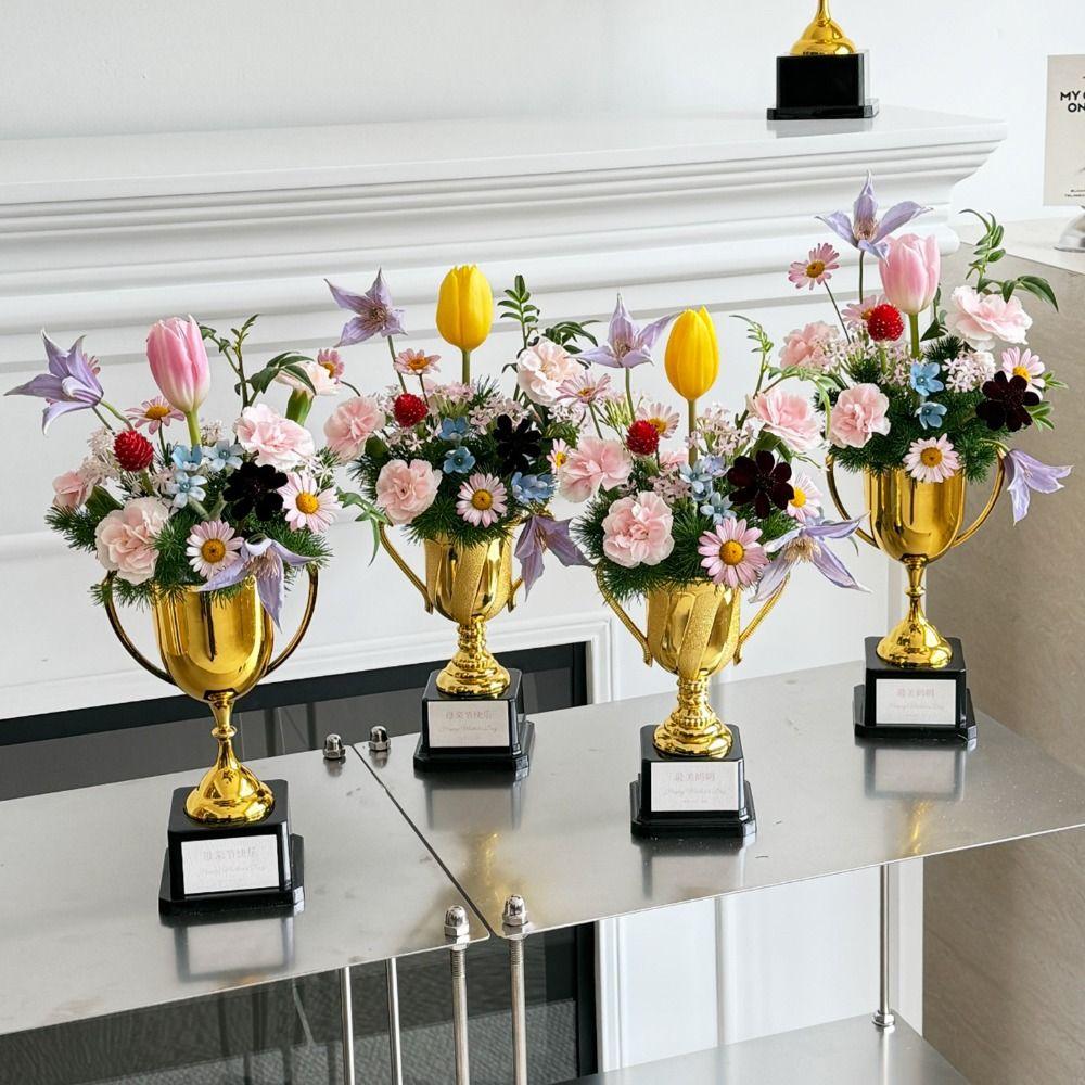 DIY Flower Trophy for Competition Achievement Award Bouquet Wrapping Package  Graduation Season
