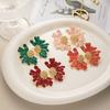 French Vintage Layered Daisy Flower Stud Earrings for Women Sweet Niche Fashion Jewelry Party Accessories Gifts